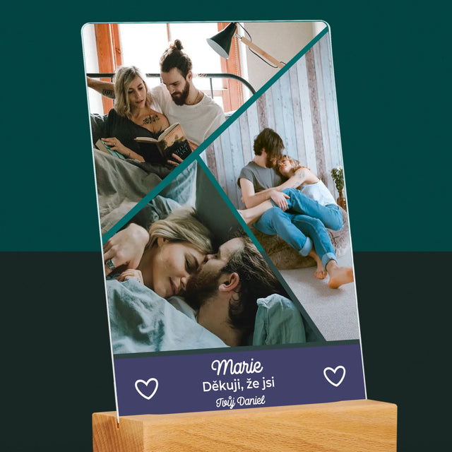 Fotokoláž: Děkuji, Že Jsi - Tisk Na Akrylovém Skle