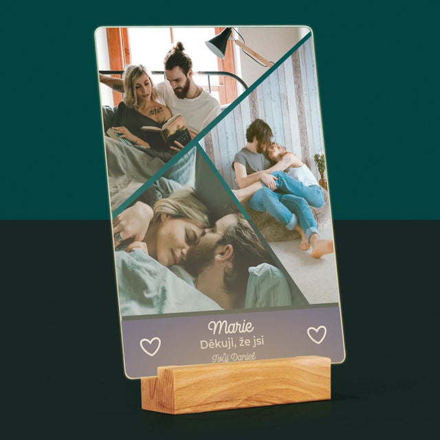 Fotokoláž: Děkuji, Že Jsi - Tisk Na Akrylovém Skle