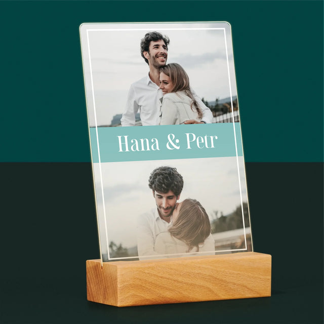 Fotokoláž: Pár Jména - Tisk Na Akrylovém Skle