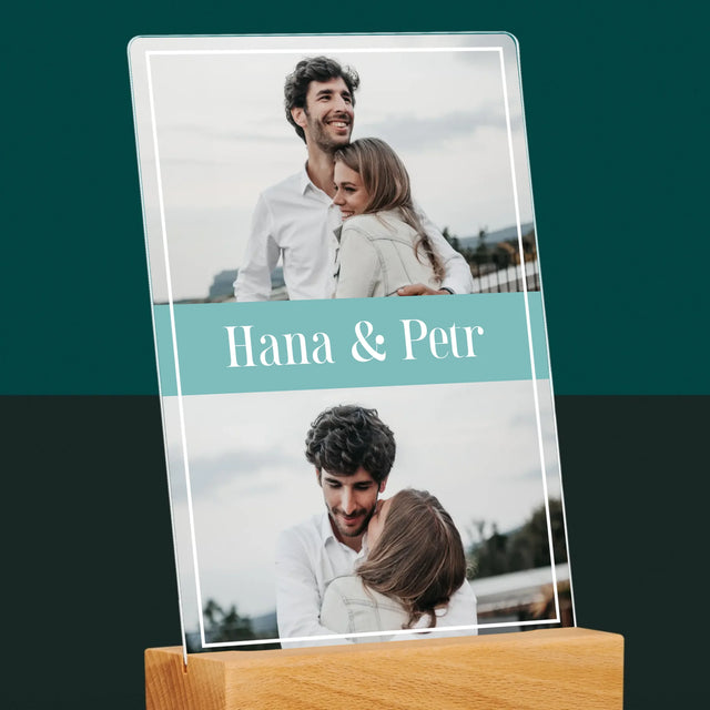 Fotokoláž: Pár Jména - Tisk Na Akrylovém Skle