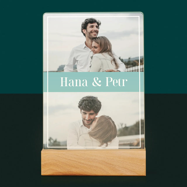 Fotokoláž: Pár Jména - Tisk Na Akrylovém Skle