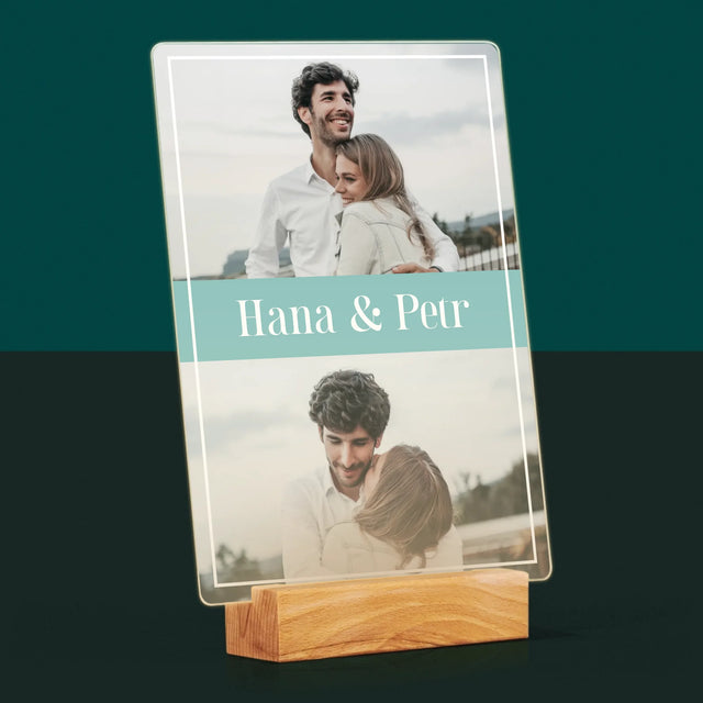 Fotokoláž: Pár Jména - Tisk Na Akrylovém Skle