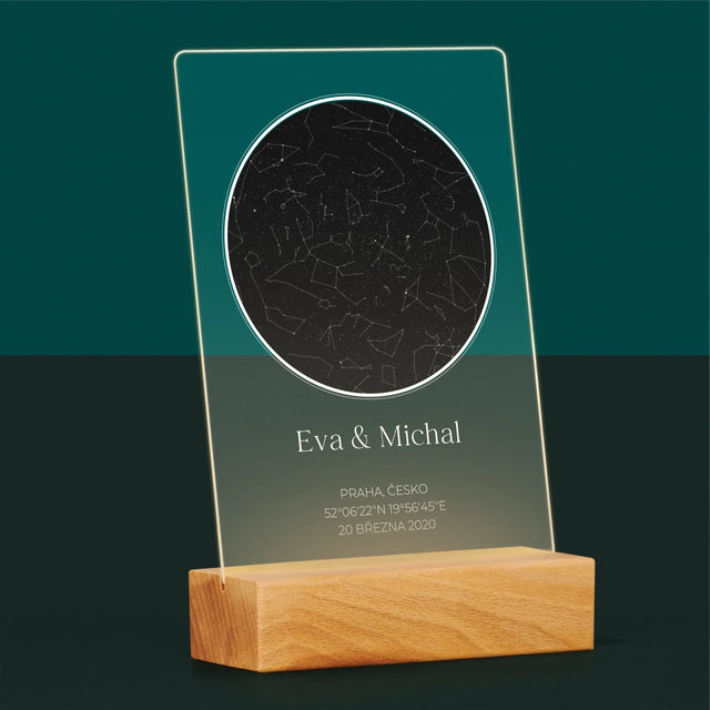 Hvězdná Mapa: Hvězdná Mapa: Pro Zamilované - Tisk Na Akrylovém Skle