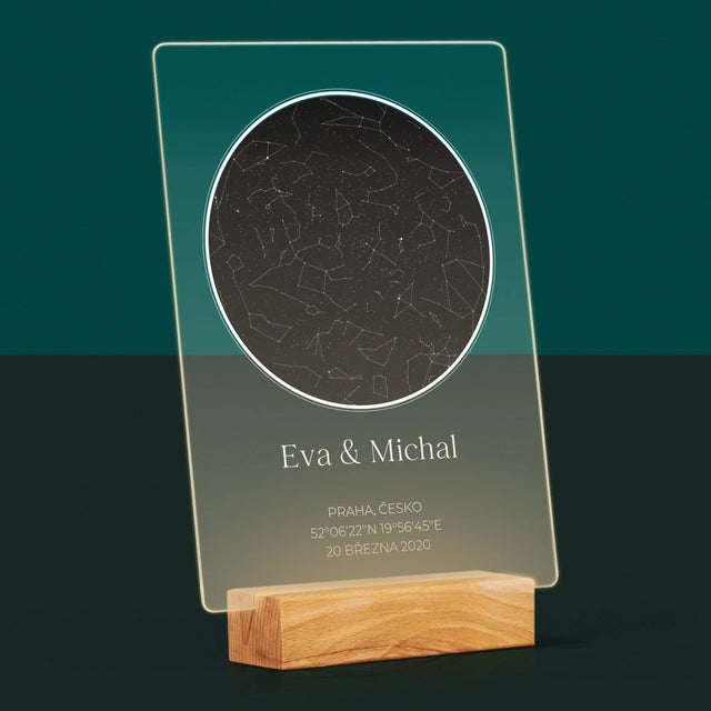 Hvězdná Mapa: Hvězdná Mapa: Pro Zamilované - Tisk Na Akrylovém Skle