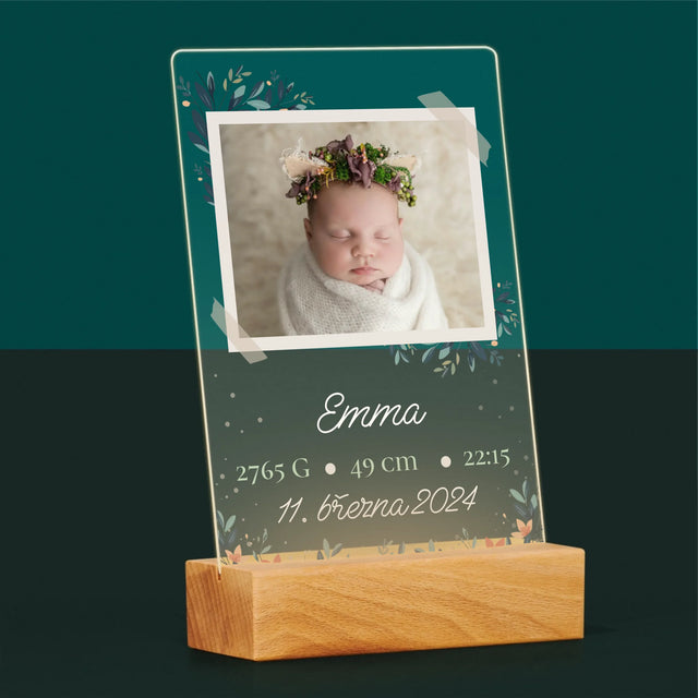 Údaje O Narození Ditěte: Údaje O Narození Květiny - Tisk Na Akrylovém Skle