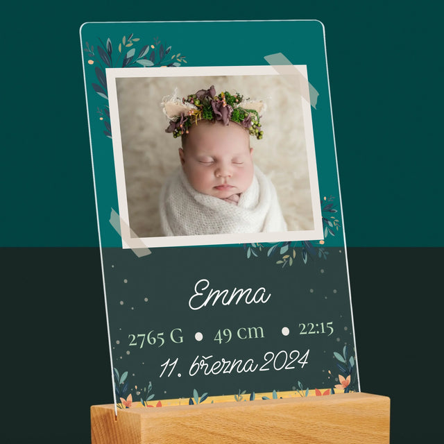 Údaje O Narození Ditěte: Údaje O Narození Květiny - Tisk Na Akrylovém Skle