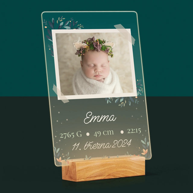 Údaje O Narození Ditěte: Údaje O Narození Květiny - Tisk Na Akrylovém Skle