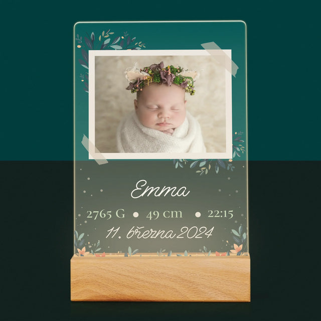 Údaje O Narození Ditěte: Údaje O Narození Květiny - Tisk Na Akrylovém Skle