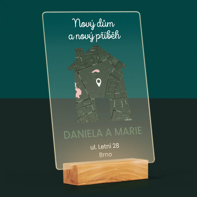 Mapa Města: Mapa Města: Nový Dům - Tisk Na Akrylovém Skle