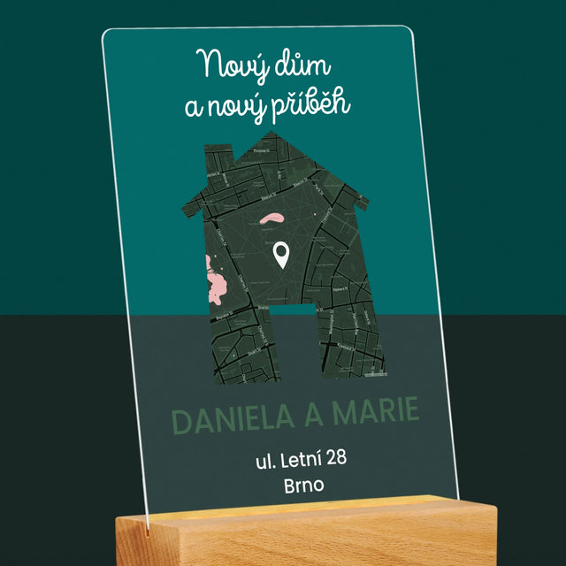 Mapa Města: Mapa Města: Nový Dům - Tisk Na Akrylovém Skle