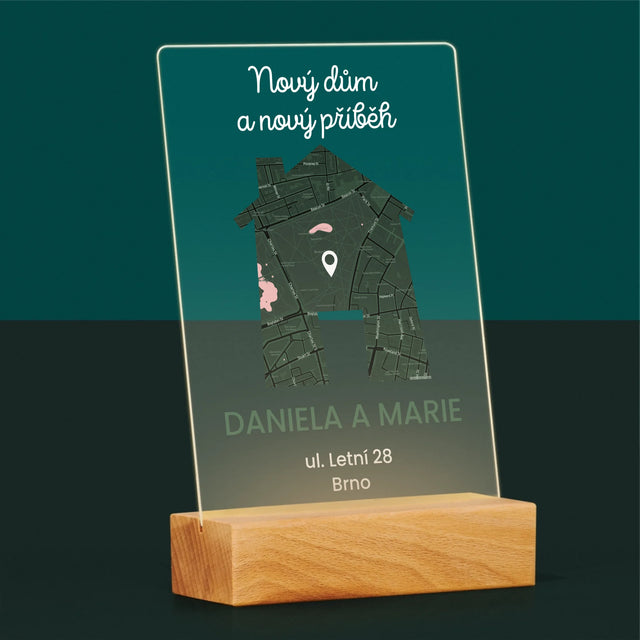 Mapa Města: Mapa Města: Nový Dům - Tisk Na Akrylovém Skle