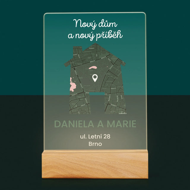 Mapa Města: Mapa Města: Nový Dům - Tisk Na Akrylovém Skle