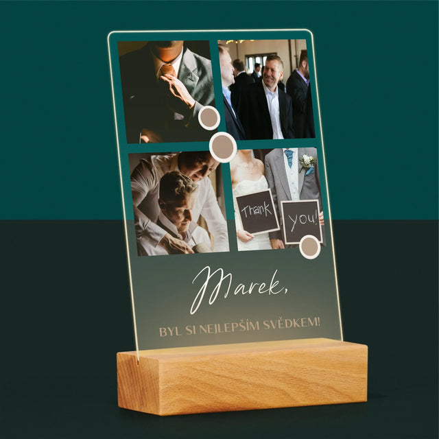 Fotokoláž: Děkovná Koláž Pro Svědka - Tisk Na Akrylovém Skle