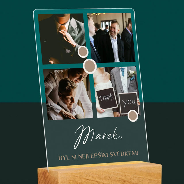 Fotokoláž: Děkovná Koláž Pro Svědka - Tisk Na Akrylovém Skle