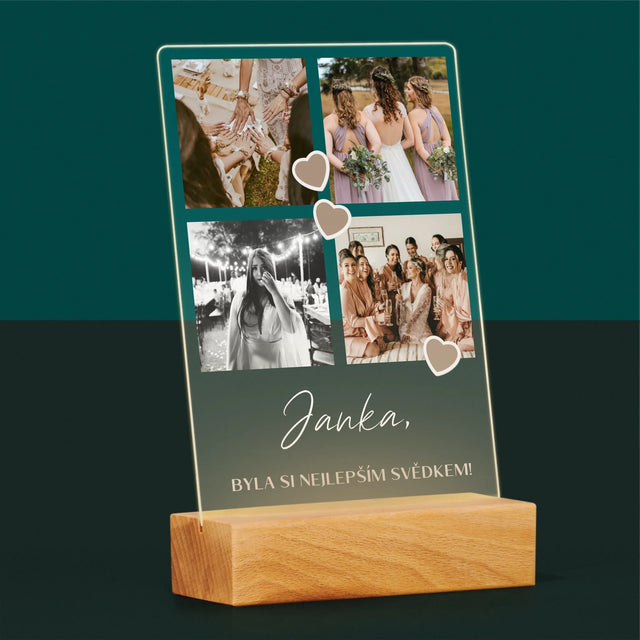 Fotokoláž: Děkovná Koláž Pro Svědka - Tisk Na Akrylovém Skle