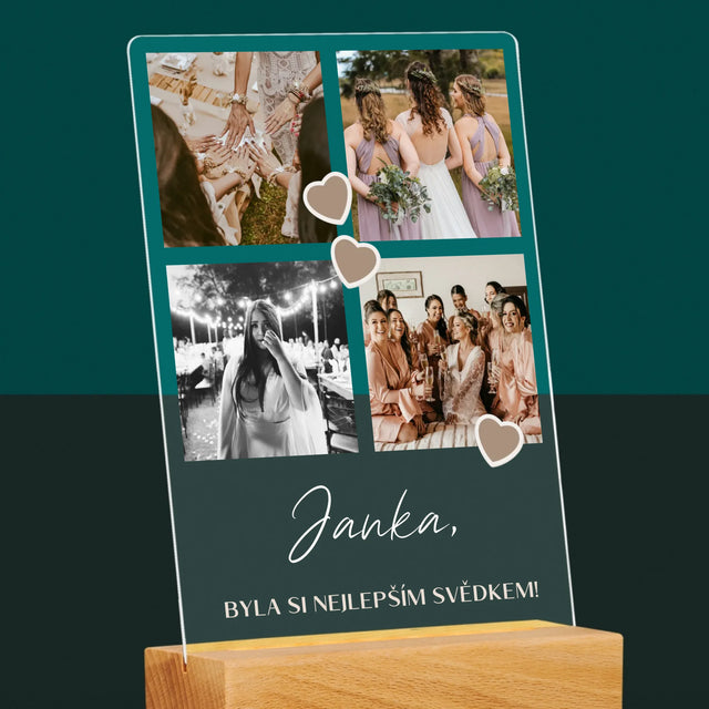 Fotokoláž: Děkovná Koláž Pro Svědka - Tisk Na Akrylovém Skle