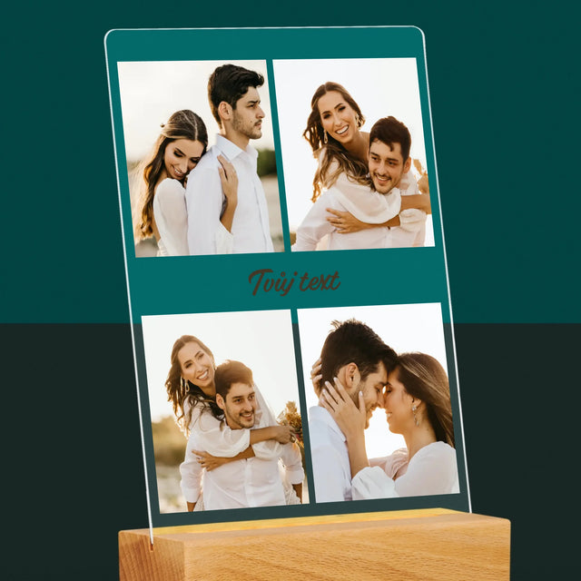 Fotokoláž: 4 Fotky A Nápis - Tisk Na Akrylovém Skle