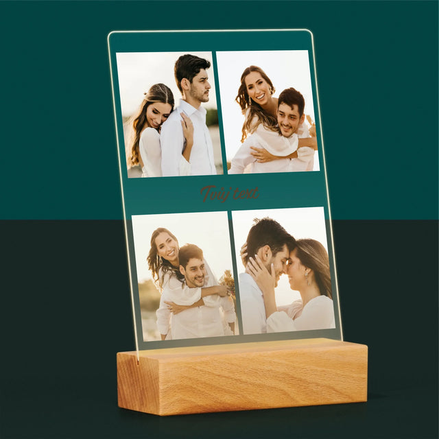 Fotokoláž: 4 Fotky A Nápis - Tisk Na Akrylovém Skle