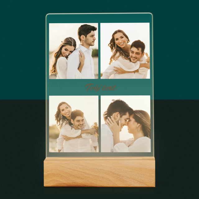 Fotokoláž: 4 Fotky A Nápis - Tisk Na Akrylovém Skle