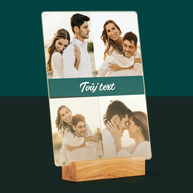 Fotokoláž: 4 Fotky A Nápis - Tisk Na Akrylovém Skle