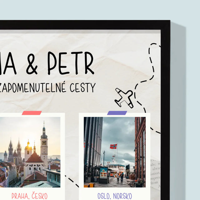 Náš Příběh: Naše Nezapomenutelné Cesty - Tisk V Rámečku