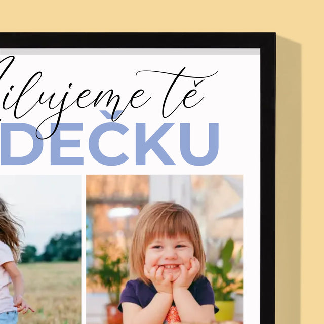 Fotokoláž: Milujeme Tě, Dědečku - Tisk V Rámečku