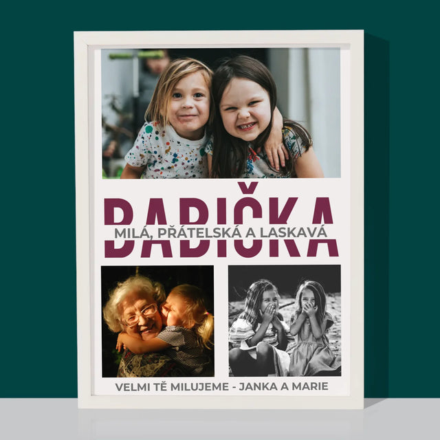 Fotokoláž: Babička - Tisk V Rámečku