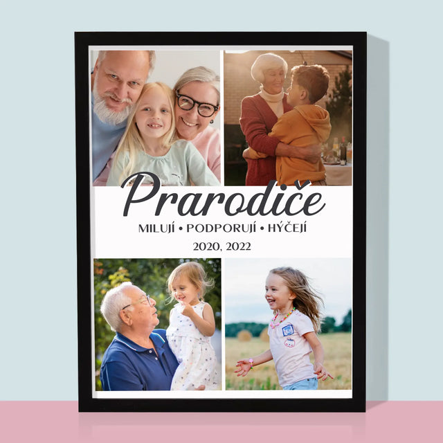Fotokoláž: Drazí Prarodiče - Tisk V Rámečku