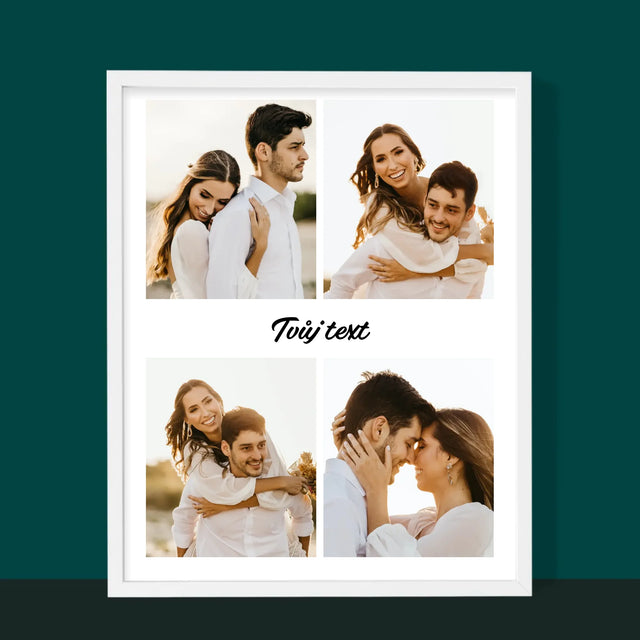 Fotokoláž: 4 Fotky A Nápis - Tisk V Rámečku