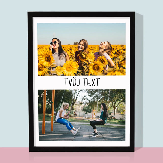Fotokoláž: 2 Fotky A Nápis - Tisk V Rámečku
