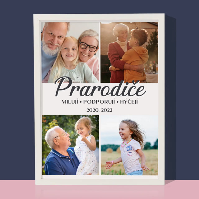 Fotokoláž: Drazí Prarodiče - Tisk V Rámečku
