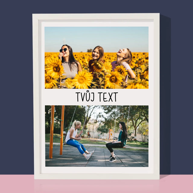 Fotokoláž: 2 Fotky A Nápis - Tisk V Rámečku