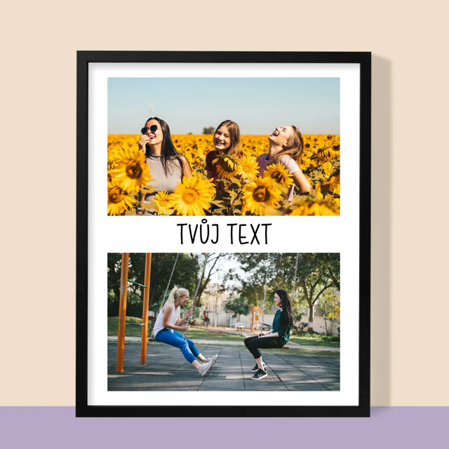 Fotokoláž: 2 Fotky A Nápis - Tisk V Rámečku