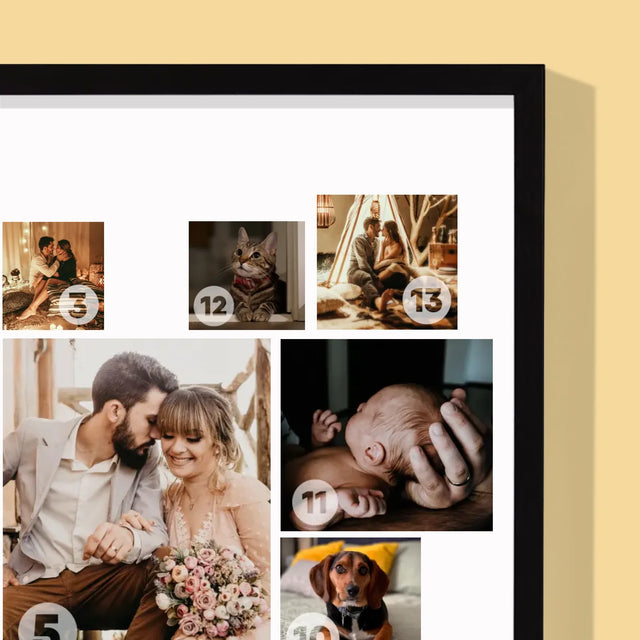 Fotokoláž: Srdce Koláž - Tisk V Rámečku