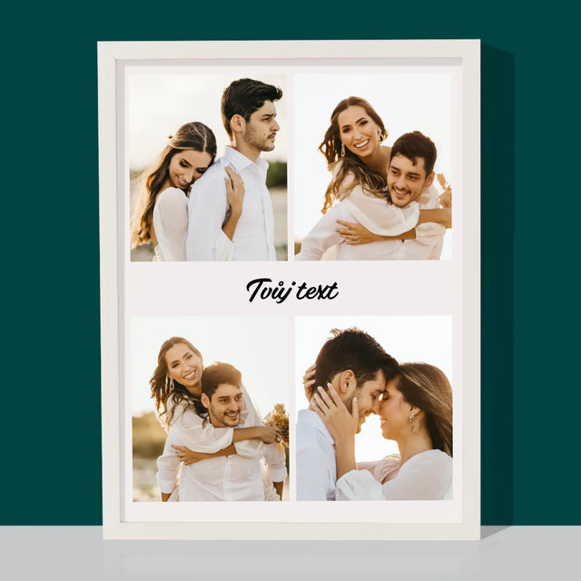 Fotokoláž: 4 Fotky A Nápis - Tisk V Rámečku