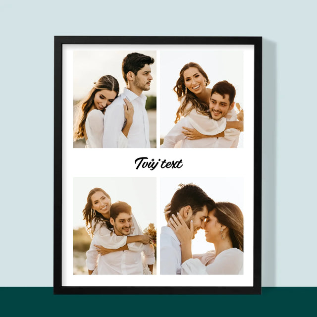 Fotokoláž: 4 Fotky A Nápis - Tisk V Rámečku