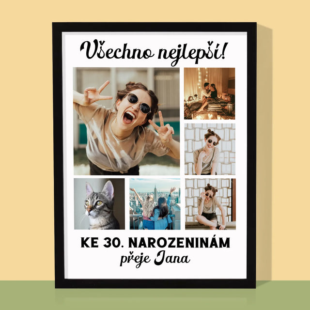 Fotokoláž: Narozeniny - Tisk V Rámečku