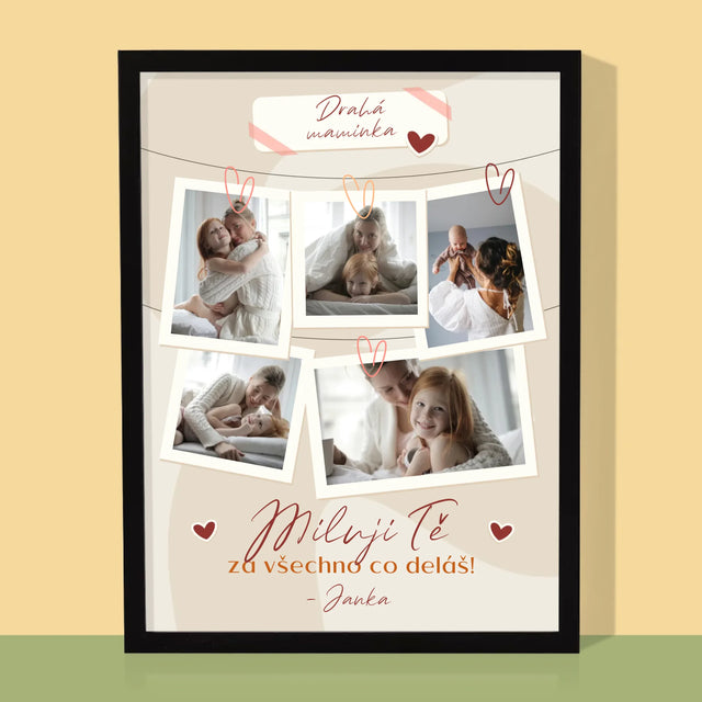 Fotokoláž: Miluji Tě Mami - Tisk V Rámečku