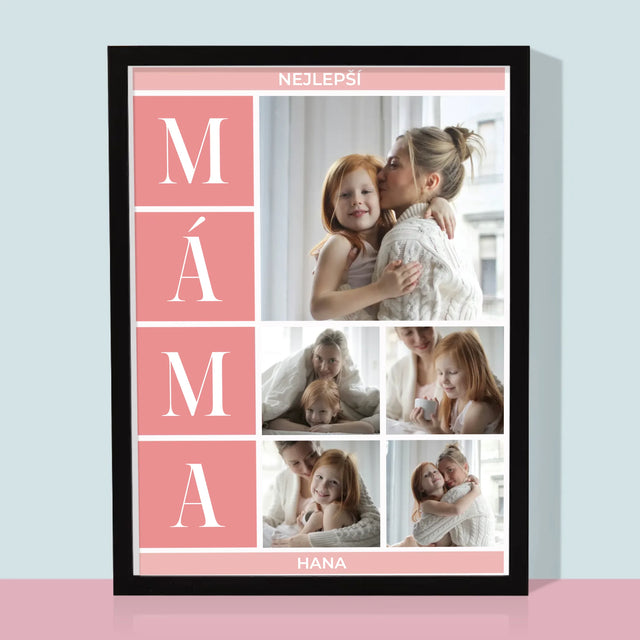 Fotokoláž: Nejlepší Máma Koláž - Tisk V Rámečku