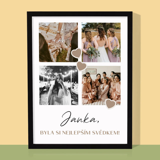 Fotokoláž: Děkovná Koláž Pro Svědka - Tisk V Rámečku