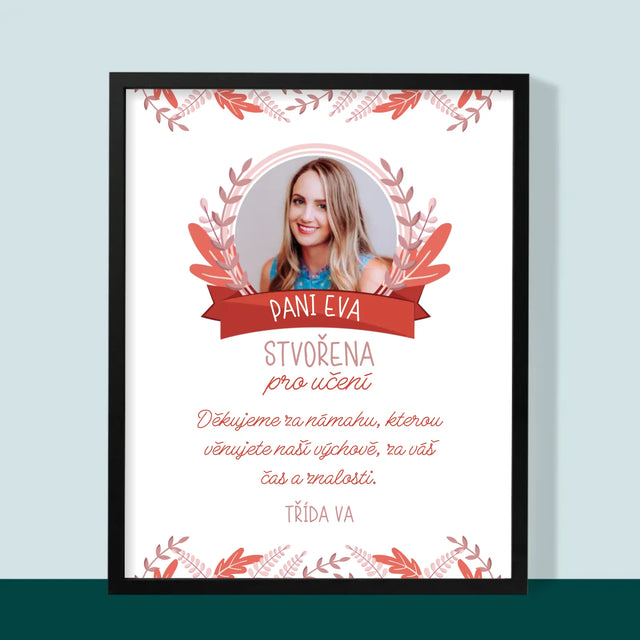 Fotka A Textem: Stvořena Pro Učení - Tisk V Rámečku