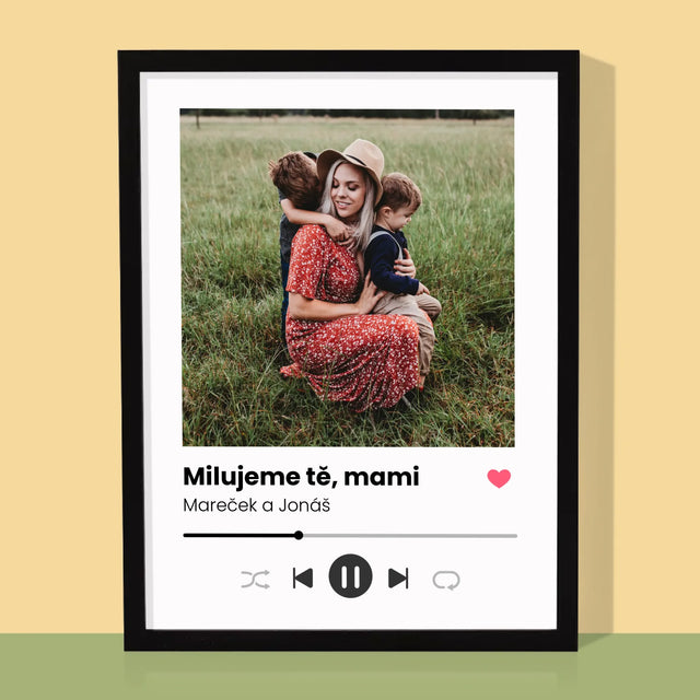 Fotka A Textem: Milujeme Tě, Mami - Tisk V Rámečku