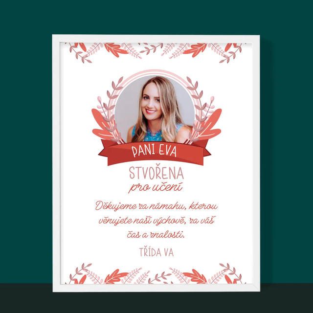 Fotka A Textem: Stvořena Pro Učení - Tisk V Rámečku