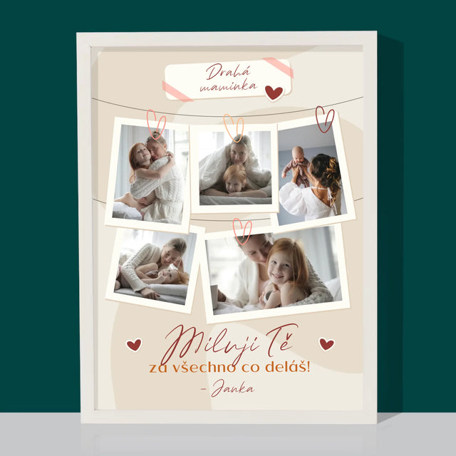Fotokoláž: Miluji Tě Mami - Tisk V Rámečku