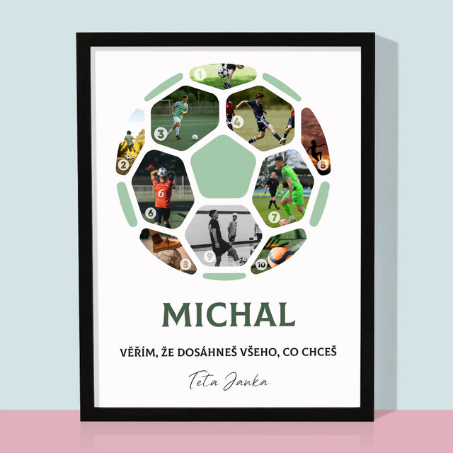 Fotokoláž: Fotbalová Fotografická Koláž - Tisk V Rámečku