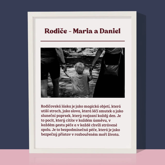 Fotka A Textem: Rodiče - Definice Jejich Lásky - Tisk V Rámečku