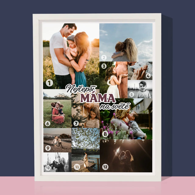 Fotokoláž: Nejlepší Máma Na Světě - Tisk V Rámečku