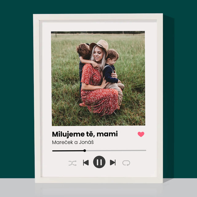 Fotka A Textem: Milujeme Tě, Mami - Tisk V Rámečku