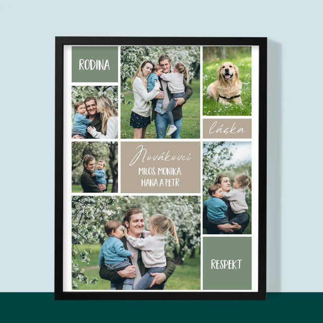 Fotokoláž: Rodinná Koláž Z Fotek - Tisk V Rámečku