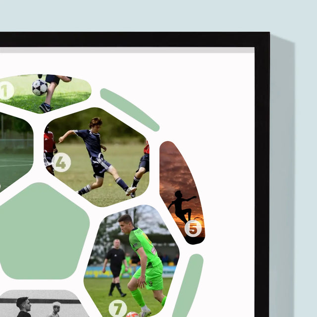 Fotokoláž: Fotbalová Fotografická Koláž - Tisk V Rámečku